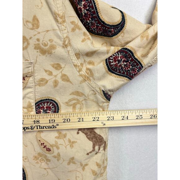 Women’s Bit & Bridle Western Horse Corduroy Shirt Button Down Large  - Picture 8 of 8